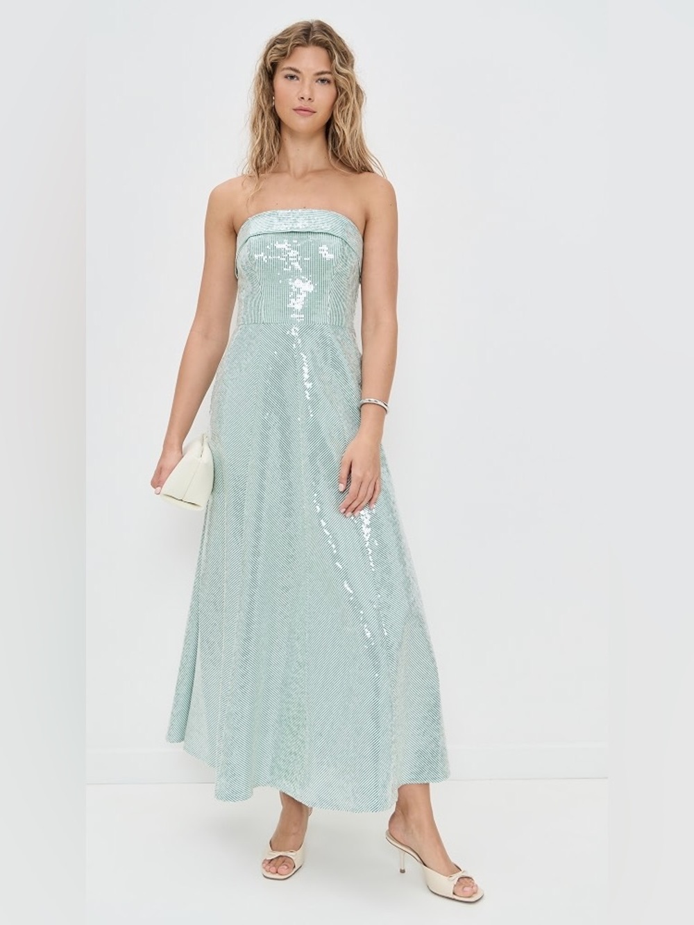 Shoshana Kiara green striped sequin